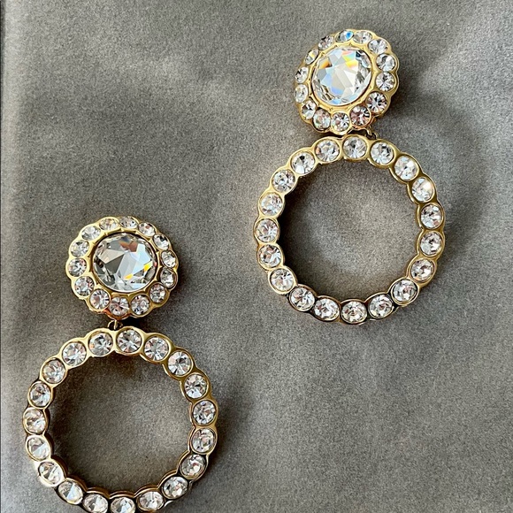 Christian Dior huge door knocker rhinestone earrings. 80’s - Picture 5 of 7